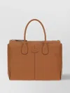 Tod's Textured Leather Tote Bag With Top Handles