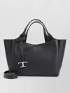 Tod's Textured Tote Bag Top Handles Detachable Strap In Black
