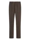 Tod's Textured-weave Trousers In Brown