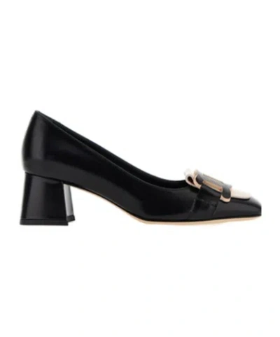 TOD'S TOD'S SQUARE-TOE BLOCK-HEEL PUMPS