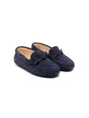 Tod's Tie-straps Suede Loafers In Blue