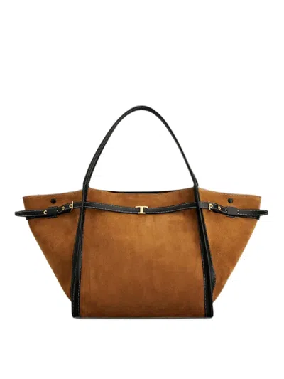 Tod's Tim Medium Shopping Bag In Brown
