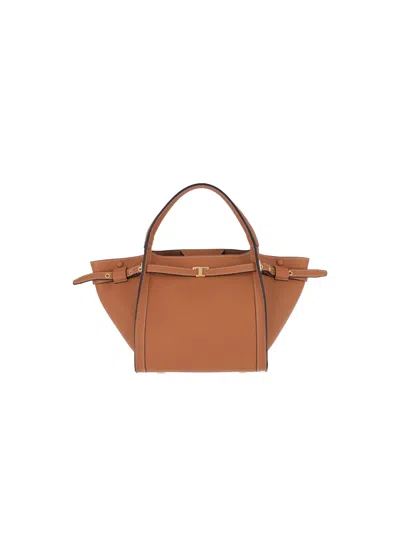 Tod's Tod`s Tim Textured-leather Tote In Brown