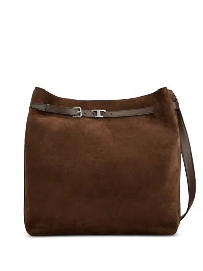 Tod's Tim Tote Bag Aus Wildleder In Braun