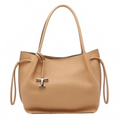 Tod's Timeless Bucket Bag Medium Cuoio In Orange