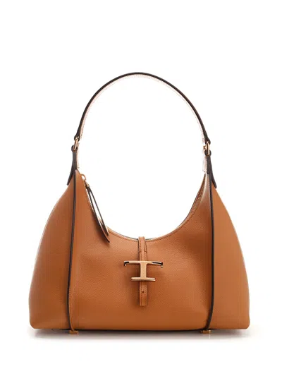 Tod's Timeless Hobo Bag In Brown