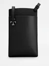 Tod's Timeless Leather Phone Pouch In Black