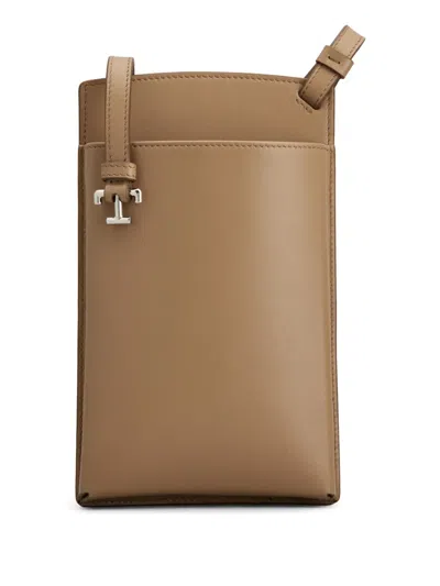 Tod's Timeless Leather Phone Pouch In Brown