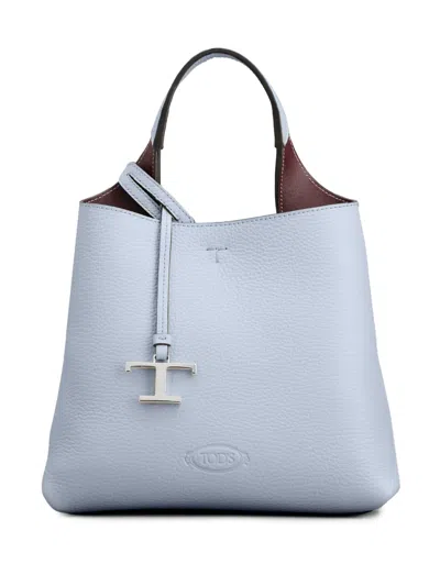 Tod's Timeless Leather Tote Bag In 蓝色
