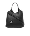 Tod's T Timeless Mini Leather Tote Handbag Handbag In Black