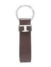 Tod's "t Timeless" Logo Keychain In Brown