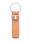 Tod's Timeless-logo Leather Keyring In Neutrals
