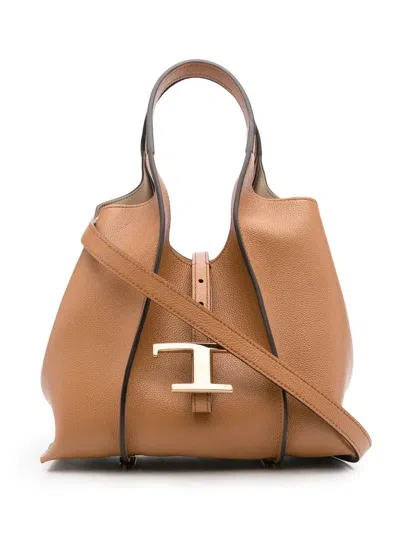 TOD'S TIMELESS LOGO-PLAQUE TOTE BAG