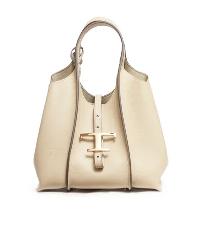 TOD'S TOD'S TIMELESS LOGO PLAQUE TOTE BAG