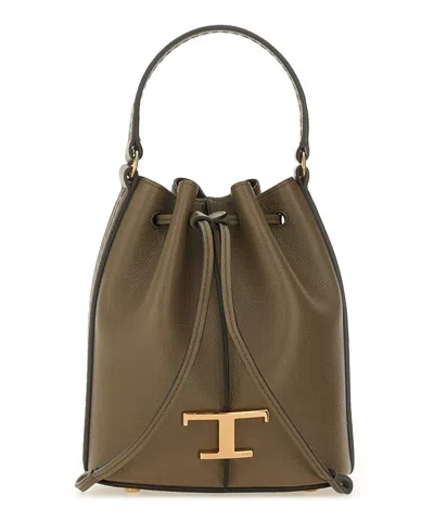 Tod's Timeless Micro Bucket Bag In Green