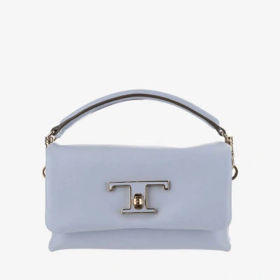 Tod's Timeless Micro Leather Flap T Bag In Clear Blue