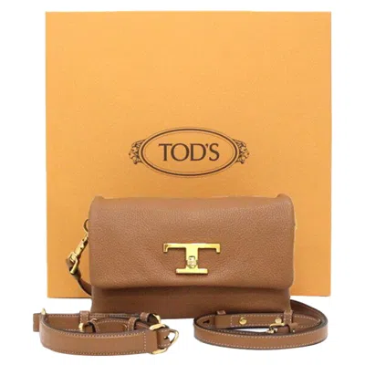 Tod's Timeless Mini Flap Tote Bag And Shoulder Bag In Brown