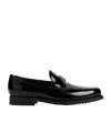 Tod's Smooth Leather Moccasin Loafers With Subtle Stitching In Black
