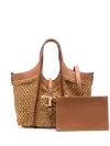 Tod's Timeless Raffia Tote Bag In Nude