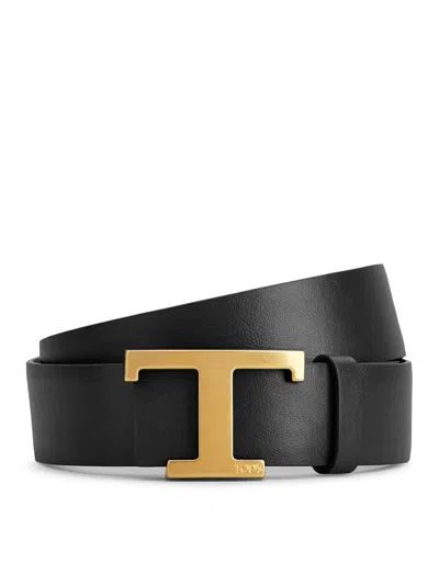 Tod's Timeless Reversible Leather Belt In Blue