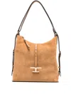 Tod's Timeless Suede T-buckle Shoulder Bag In Brown