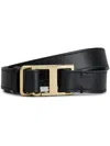 Tod's T Timeless Belt In Leather In Black