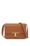 Tod's Timeless T Shoulder Bag With Strap In Leather Brown