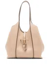 Tod's Timeless Logo-plaque Tote Bag In Neutrals