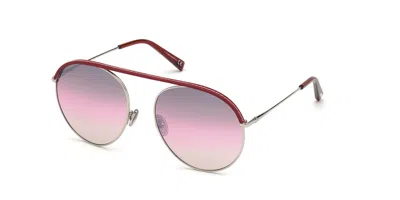 Tod's To0273 16g Occhiali Da Sole Argentati Per Donna In Pink