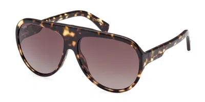 Tod's To0353 56f Men's Sunglasses Tortoiseshell Size 61 In Brown