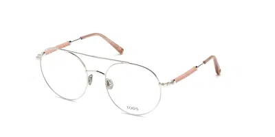 Tod's To5228 018 Occhiali Da Vista Argentati Per Donna (solo Montatura) In Multi