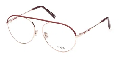 Tod's To5247 067 Occhiali Da Vista Rossi Per Donna (solo Montatura) In Multi