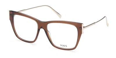 Tod's To5259 048 Occhiali Da Vista Marroni Per Donna (solo Montatura) In Brown