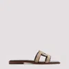TOD'S TOBACCO SUEDE AND LEATHER SANDAL