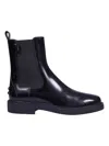 Tod's Tods Patent Leather Chelsea Boots In Black