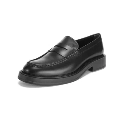 Tod's Penny-slot Leather Loafers In Black
