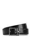 Shop Tod's Adjustable And Reversible Leather Belt With Mini T Timeless Logo