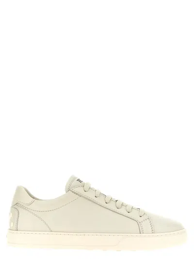 Tod's Leather Logo-print Low-top Sneakers In Neutral
