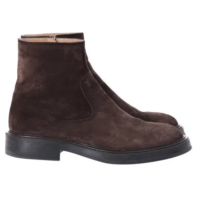 Tod's Suede Finish Chelsea Ankle Boots With Elastic Side Panels In Brown