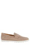 Tod's Almond Toe Moccasin In Cappuccino Suede In Brown