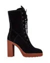 Tod's Platform Ankle Boots In Black Suede In Black