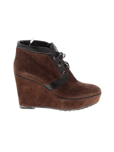 Pre-owned Tod's Ankle Boots In Brown