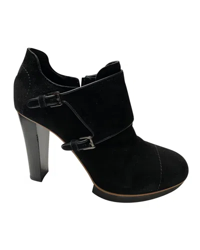 Tod's Ankle Boots In Black Suede