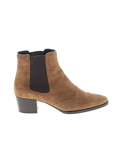 Pre-owned Tod's Ankle Boots In Tan