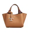 Tod's Logo Charm Tote Bag In Brown