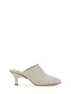 Tod's Backless Calfskin Sandals With Sophisticated Heel In Neutrals
