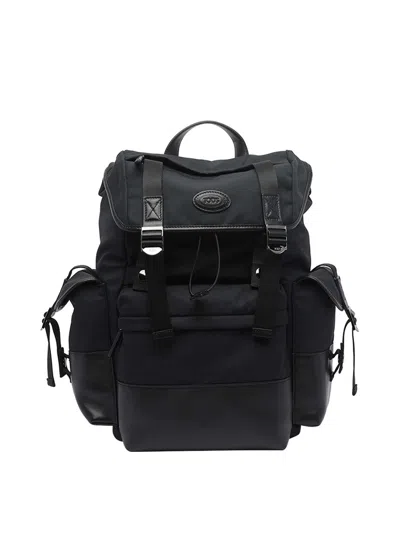 Tod's Medium Fabric And Leather Backpack In Animal Print