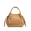 Tod's Leather Textured Tote Bag With Adjustable Strap In Brown