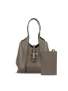 Tod's Tods Medium Leather Tote Bag In Gray