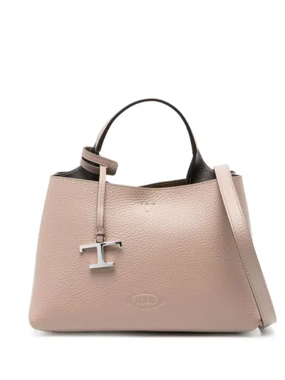 Tod's Mini Leather Tote Bag In Brown